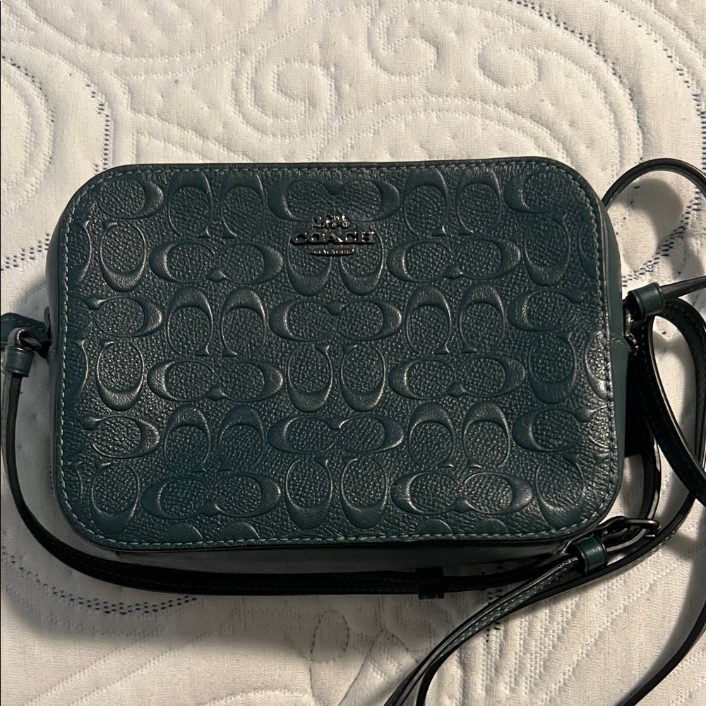 Coach Green Embossed Leather Crossbody